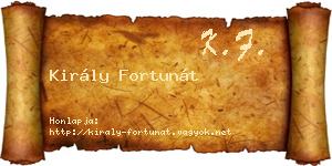 Király Fortunát névjegykártya